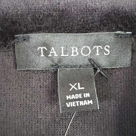 Talbots Velour Jacket Zip Up Womens Size XL Black Velvet Long Sleeve Pockets New - Picture 5 of 8